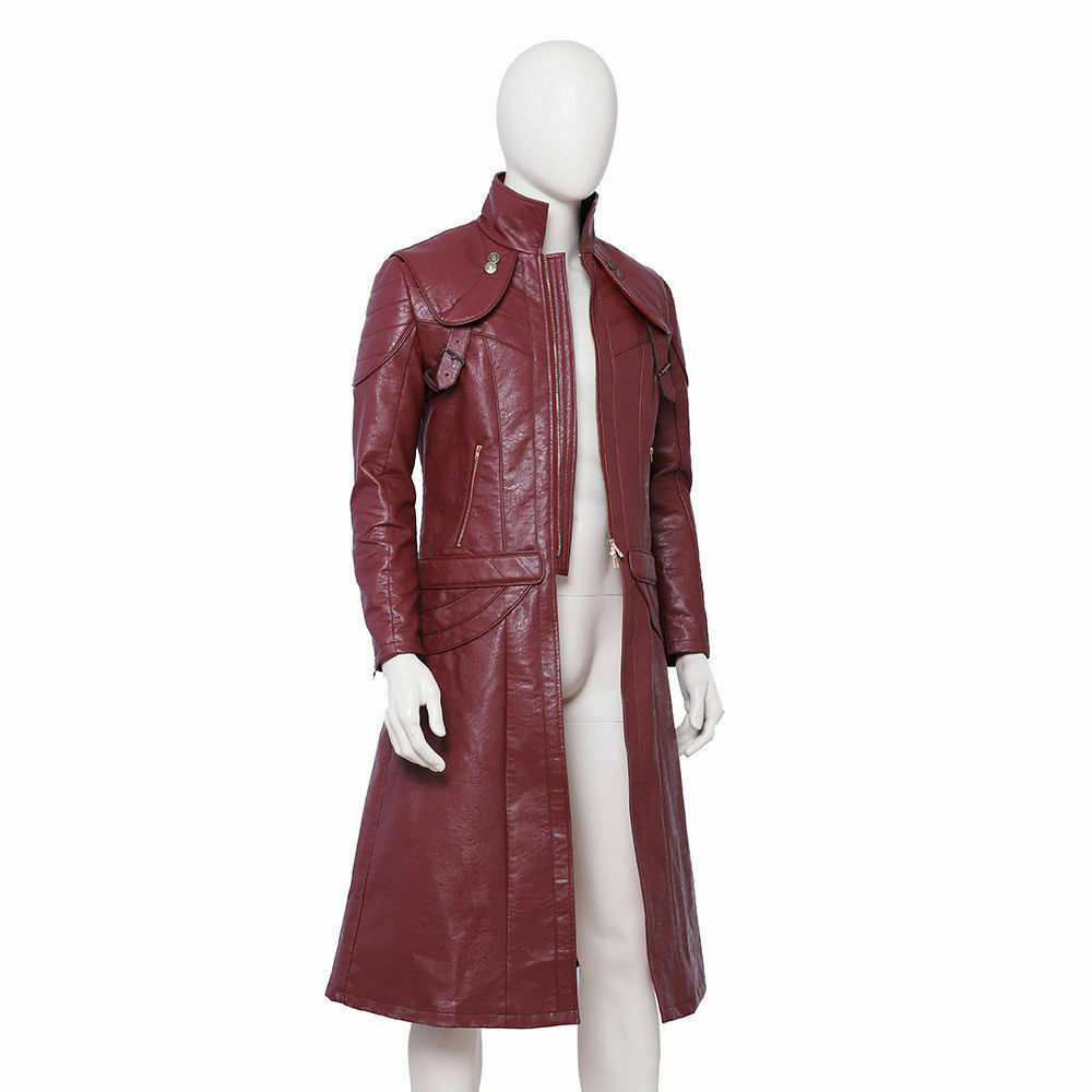 DFYM Devil May Cry V 5 Dante DMC 5 Cosplay Leather Long Jacket Coat Unisex image 5