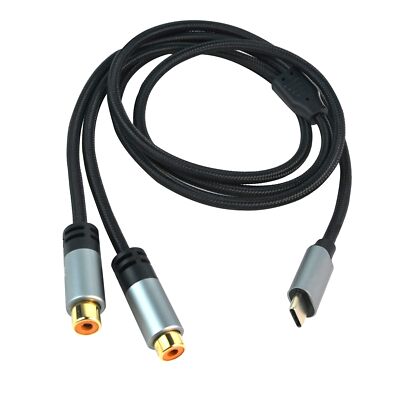 RIIEYOCA USB C to 2 RCA Cable,Type-C Male to 2 RCA Female Jack Stereo Audio C...