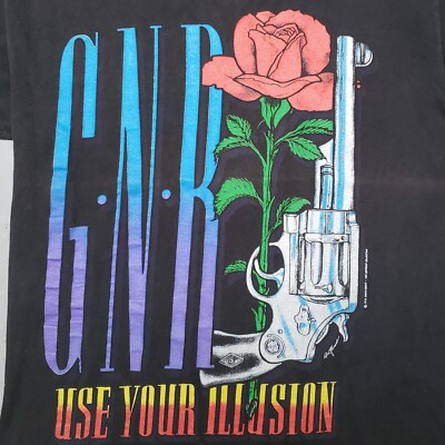Vtg 90s GUNS N ROSES Tshirt USE YOUR ILLUSION Single Stitch