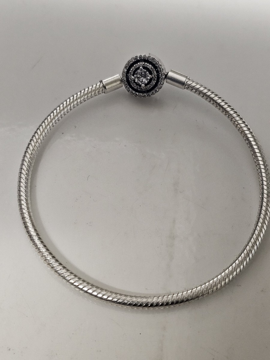 AUTHENTIC PANDORA MOMENTS HALO SNAKE CHAIN BRACELET #590038C01-18 