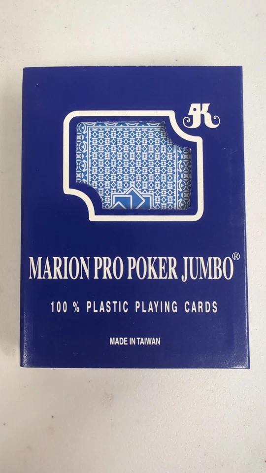 NEW SEALED 2 Marion Pro Poker Jumbo 100% Plastic Playing Card Decks (Red & Blue) - Image 2 of 4