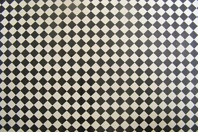 Dollhaus Linoleum-Effekt Bodenpapier Schwarz-Weiß DIY 1:12 Maßstab 021 tumdee - Bild 1 von 4