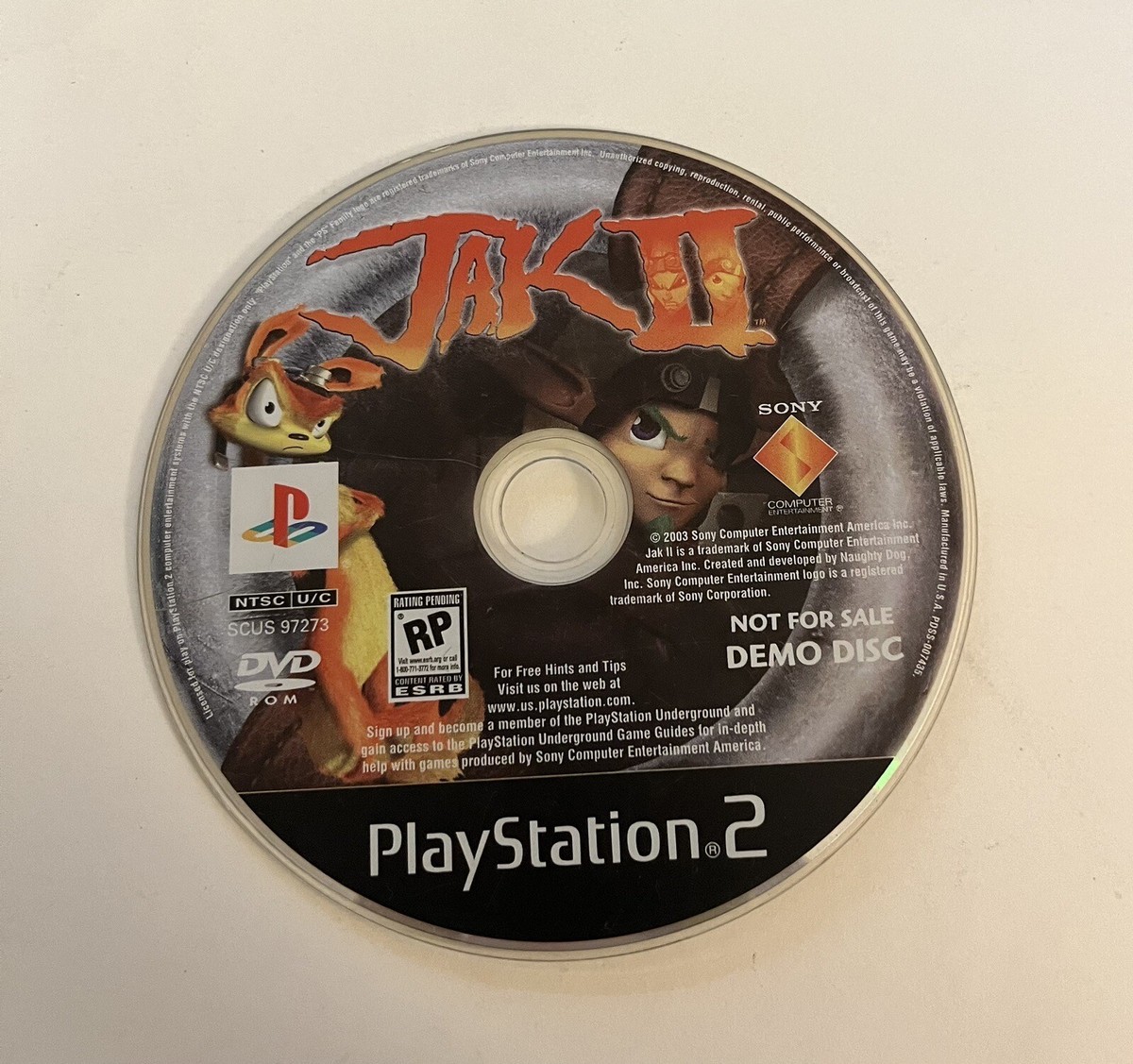 Jak II Demo - PlayStation 2 (PS2) 2003 Game Disc Only Tested Works
