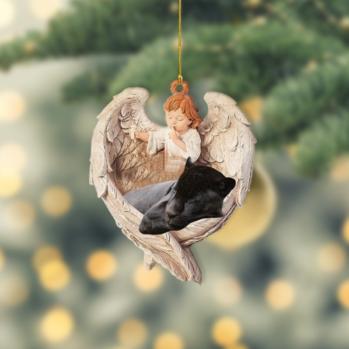 Panther Sleeping Angel Car Ornament, Sleeping Panther Christmas Ornament - 第 1/4 張圖片