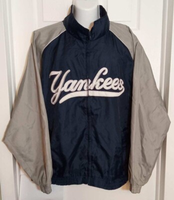 Vintage Majestic NY Yankees Blue Spell Out Wind Breaker Jacket XXL