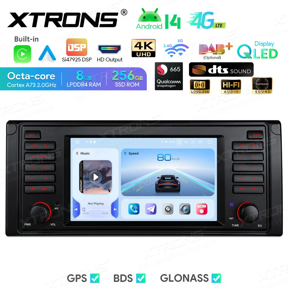 für BMW E39 5er 8+256GB Android 14 4K Video Autoradio DTS Sound HDMI HiFi WIFI - Bild 4 von 4