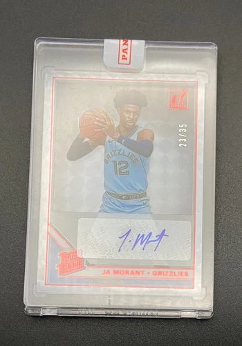 JA MORANT - 2019-20 Clearly Donruss ROOKIE RC AUTO / AUTOGRAPH RED #'d 23/35