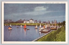 Postcard Burnham Park Harbor Chicago Illinois Z999
