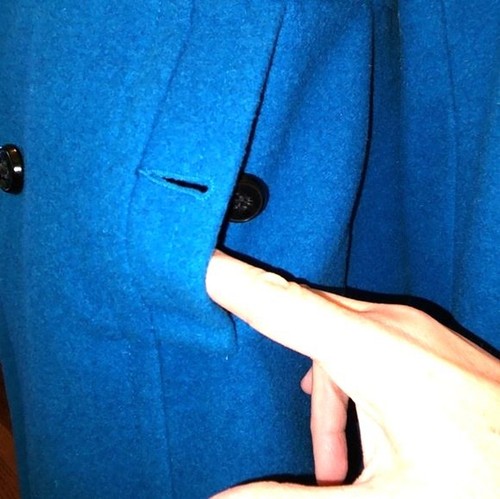 Worthington Turquoise Blue Mid Length Wool Blend Coat Size L - Picture 4 of 9