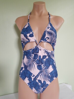MinkPink Hibiscus Island cut out  One piece swimsuit size L AL36