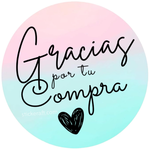 Spanish Gracias Stickers - 50 Heart Shaped Thank You Tags For Gifts & Packages