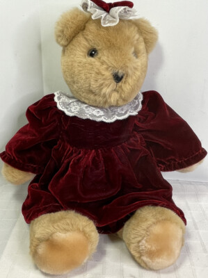 Plush Bear Maroon Dress Hat 1983 Carousel By Guy 17'' Stuffed Animal Toy
