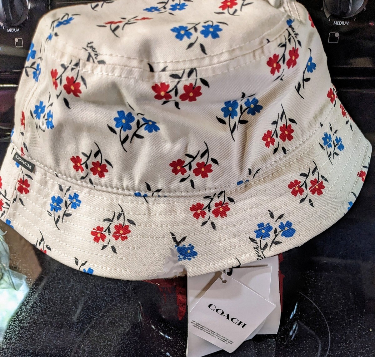 COACH SIGNATURE Bucket hat with a couple of flowers M/L Coach Signature Retro Orange Print Bucket Hat | Mercari main image 4