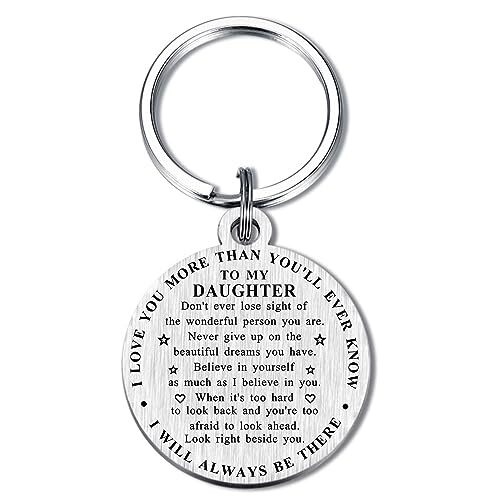 Inspirational Daughter Keychain To My Daughter Gifts from Mom Dad  Daughter