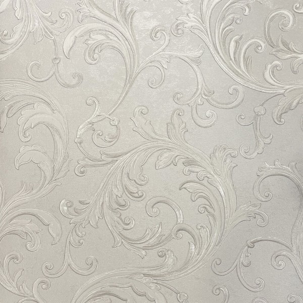 Eur 6,01/Qm / Tapete Sirpi 24834 Italian Design Ornamente Grau Silber Barock-image