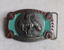 End of the Trail Buckles Of America BA101 Belt Native American Horse Enamel 70's