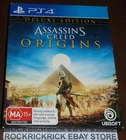 PS4 GAME ASSASSIN'S CREED ORIGINS DELUXE EDITION BONUS SOUNDTRACK CD + MAP (PAL)