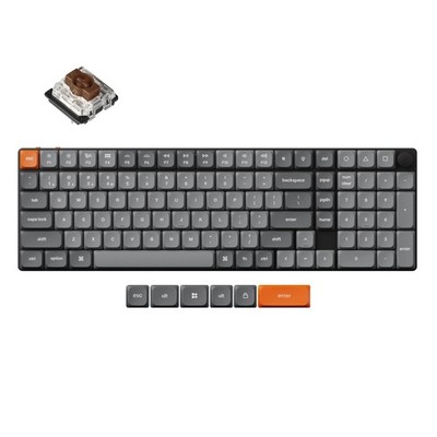 Keychron K17 Max QMK Kabellose Mechanische Tastatur Weiß LED Low Profile Brown