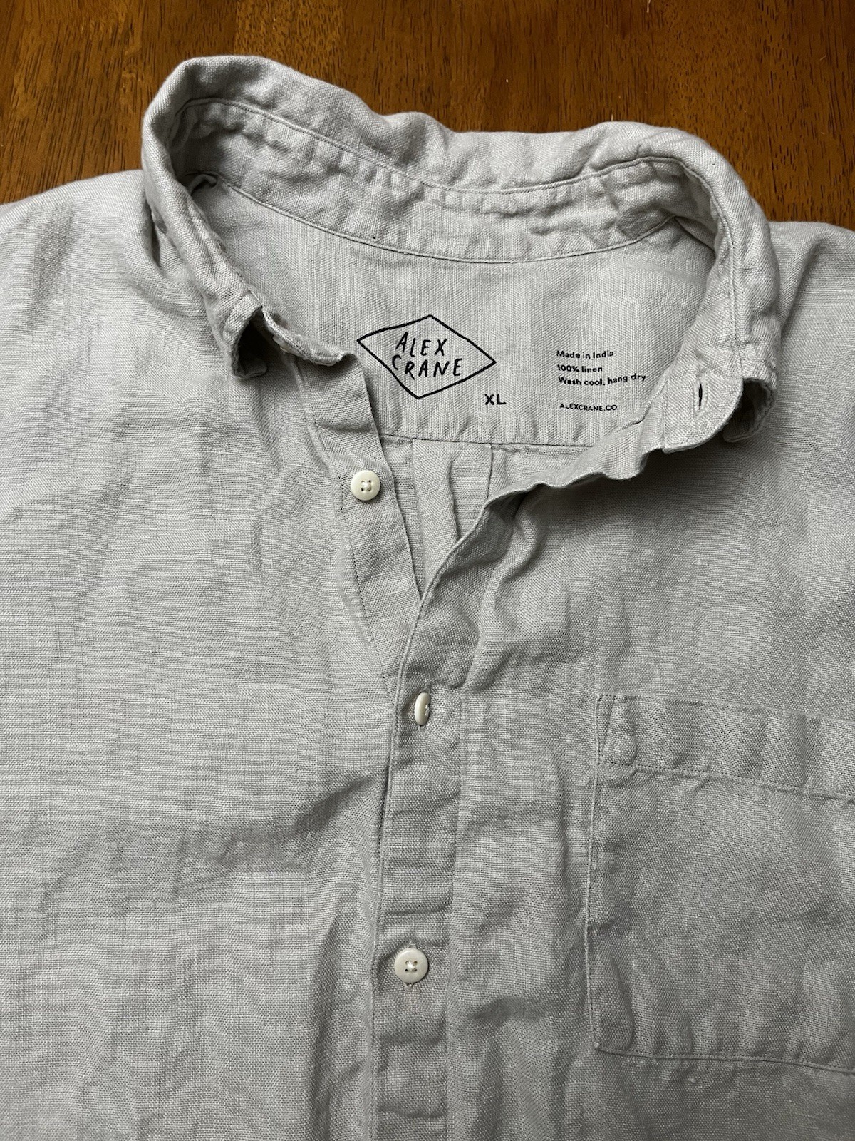 Alex Crane XL Linen button up Shirt Pocket Resort Travel *flaw Retro Beach