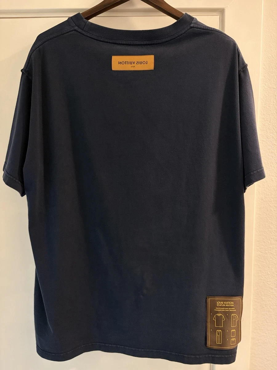 Louis Vuitton ネイビー Tシャツ Louis Vuitton x Nigo Embroidered T-Shirt Deep Navy Men's - SS25 - US
