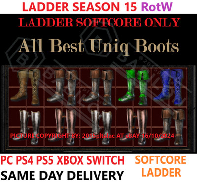 All Uniq Boots LADDER  PC PS4 PS5 XBOX SWITCH  DIABLO 2 RESURRECTED D2R ITEMS