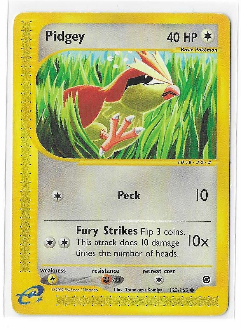 Pidgey 123/165 Non-Holo Expedition E-Reader WOTC Pokemon TCG Card LP