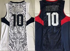2008 Beijing Bryant #10 Basketball Jersey White Blue Double Stitched In Stock
