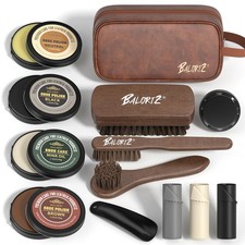 Shoe Shine Kit For Men  Women, 13Pcs Leather Shoe Polish Kit Christmas Gifts...