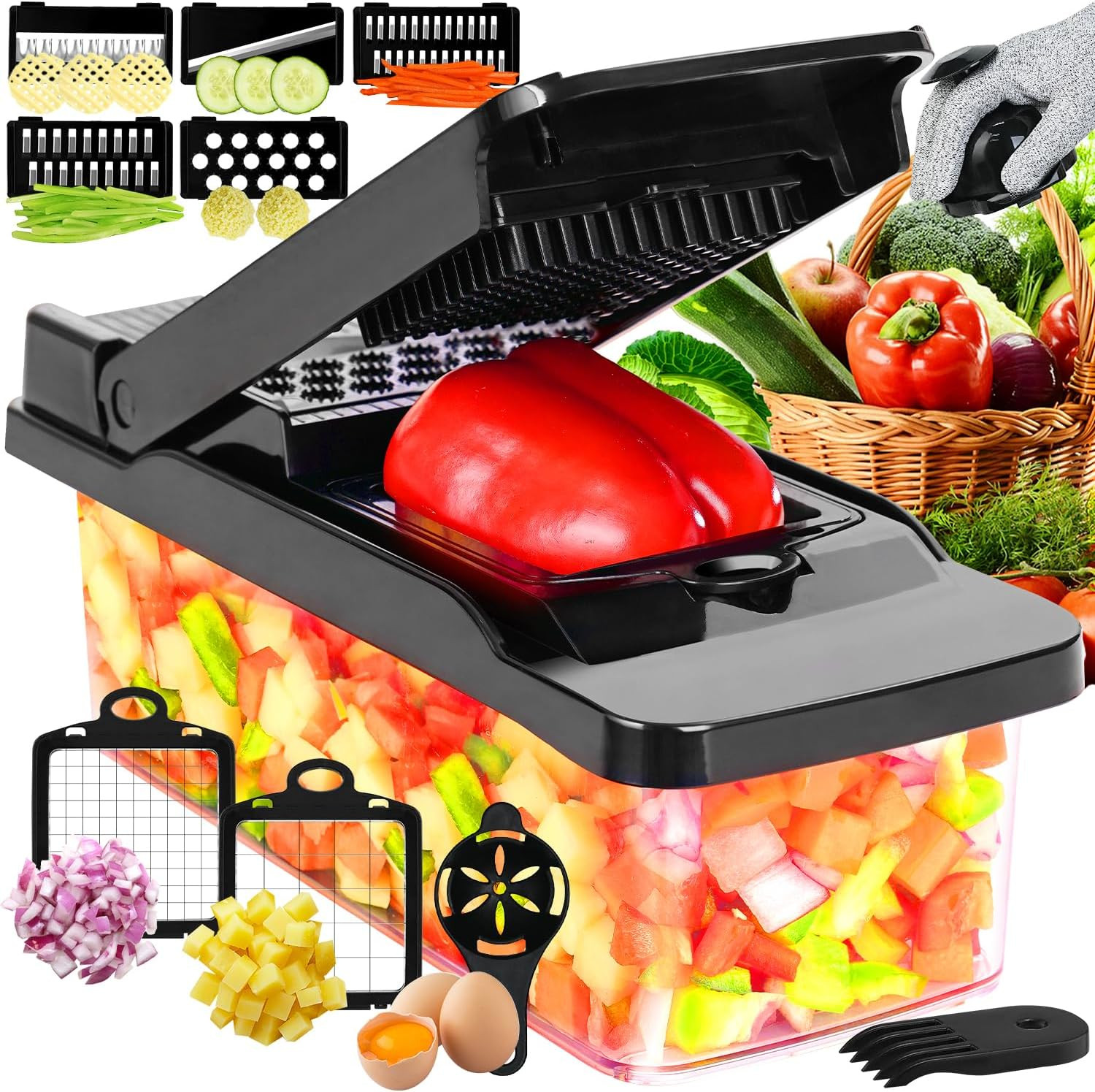 Mandolina per Verdure Professionale Manuale | Acciaio Inox Multi-taglio