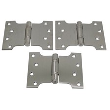 3 x Satin Chrome Parliament Hinges - 102mm x 127mm