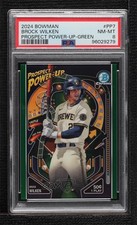 2024 Bowman Prospect Power-Up Green Refractor 67/99 Brock Wilken PSA 8 14wi