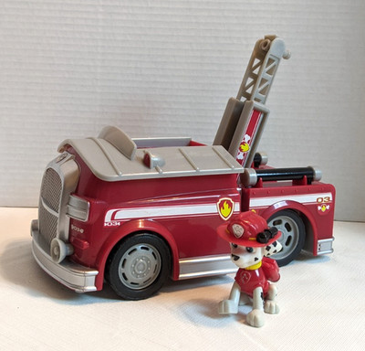 Paw Patrol On-A-Roll Marshall Fire Truck Vehicle Toy Transforms & Rolls