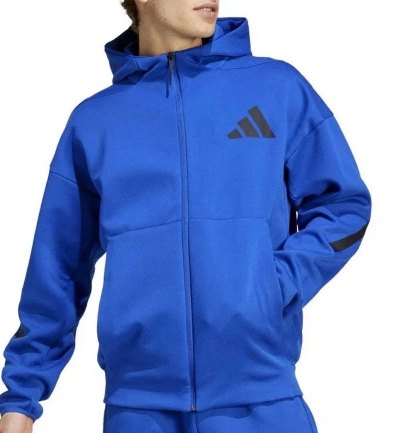 Adidas Track Jacket Men's S Full-Zip Hooded Team Blue JF6388 NWT $110 - product detail image 2