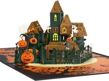 Halloween Pop Up Card Haunted House – 3D Spooky Greeting Castle 