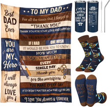 3 Pcs Father'S Day Dad Gifts Set from Daughter Son Wife 60"X50" Best Dad Ever Bi