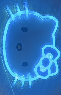 Hello Kitty Wall Mounted Face LED Light Sign Lamp USB Cord Inline On/Off