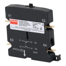 Dayton 783Xy4 Auxiliary Contact, 1No/1Nc, 10 A