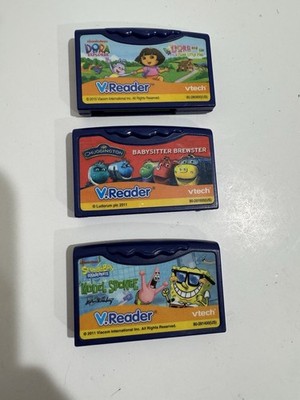 Lot Of 3 Mix V.READER Includes SPONGEBOB SQUAREPANTS VTech learning game 2011