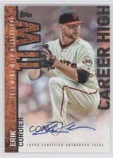 2015 Topps Career High Auto Erik Cordier #CH-EF Auto 2d7