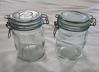 2 Vintage 5-3/4” Tall 12 Panel Glass Clear Glass Jar with Wire Bail and Gasket — photo 3