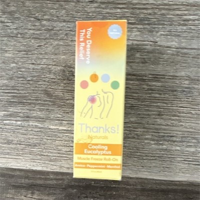 Thanks! Naturals Muscle Freeze Roll-On Eucalyptus Arnica Menthol 2 fl oz Vegan