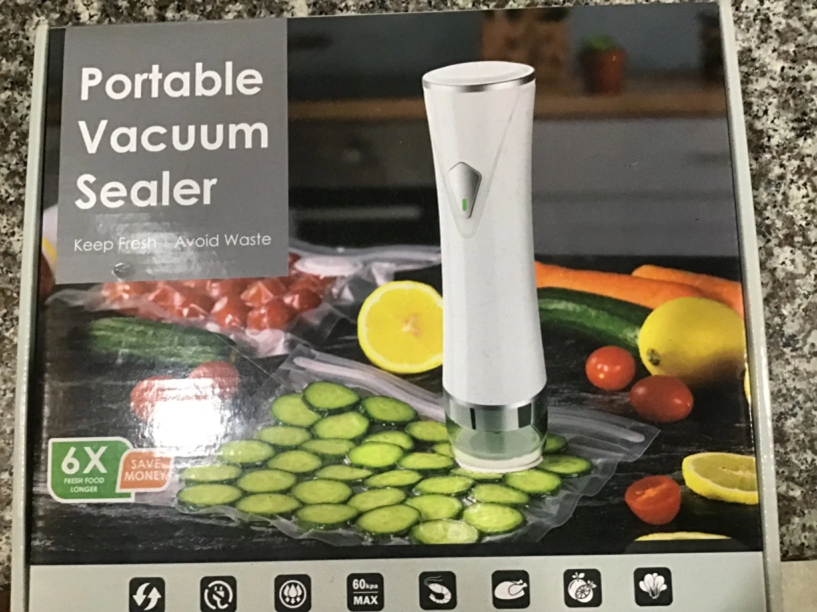 Bosima compact handheld vacuum sealer for food storage with 40 reusable bags