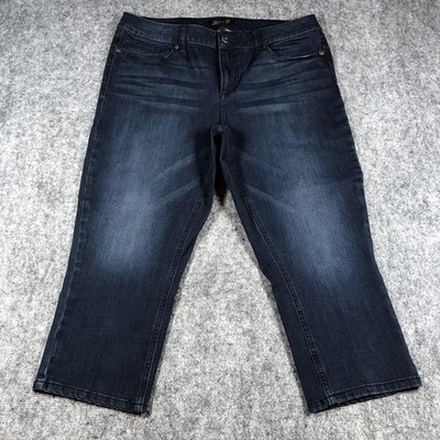 Seven7 Jeans Womens 14 Blue Dark Wash Skinny Stretch Denim Five Pocket Logo