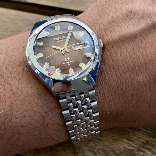 {REPARADO} Pulsera vintage agosto 1974 Seiko LM LordMatic 5606-7360 con cuentas - Imagen 19 de 23