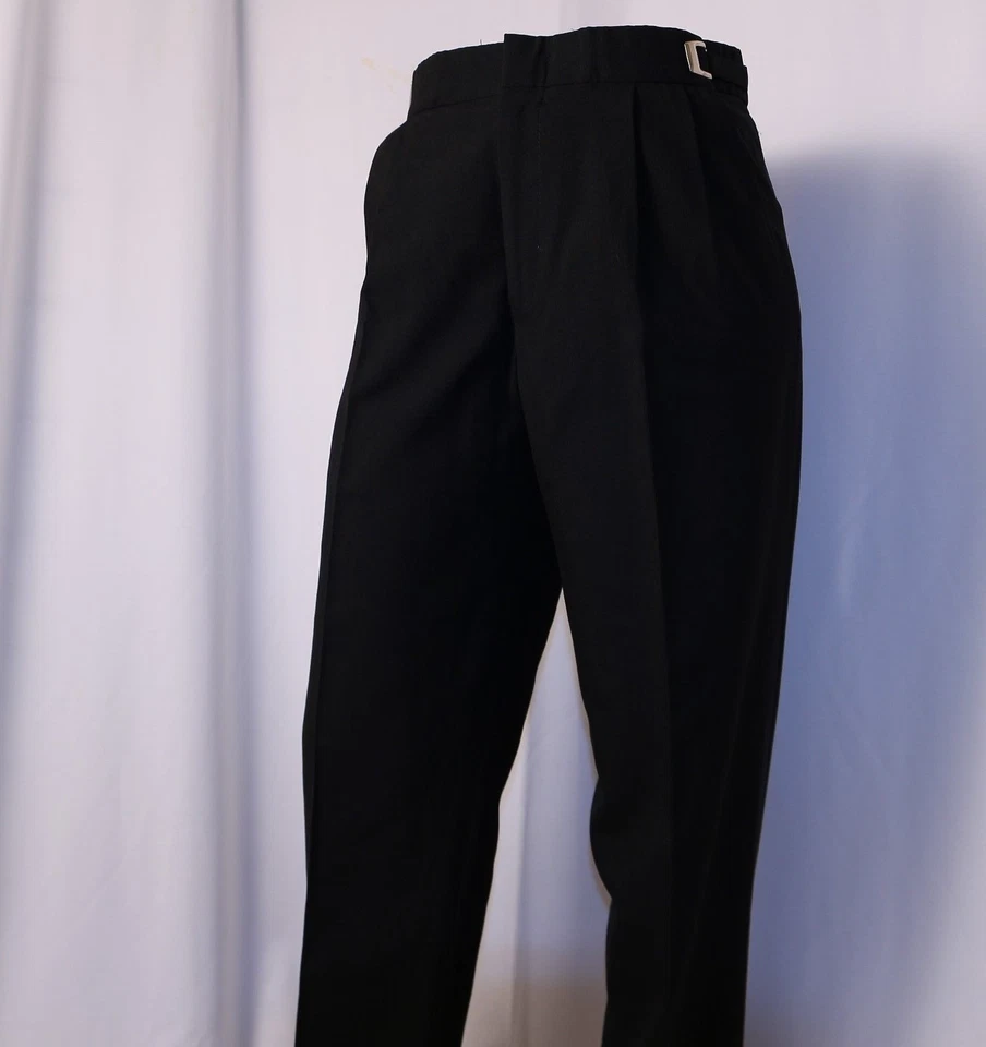 AFTER SIX Black Solid Striped Wool Men Tuxedo Suit Size 40 L 32"W x 30"L - Image 4 of 4