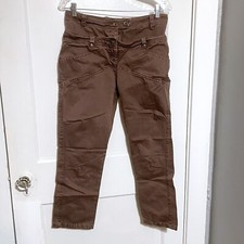 PATRIZIA PEPE Italian Size 40 Small Cotton Stretch Pants Women Double Waistband