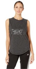 Image of Adidas Shirt Women's XS Black Muscle Tank Top Sleeveless ID Winners Long Length