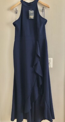 WOOSEA Women's High Neck Split Bodycon Mermaid Evening Cocktail Long Dress  XL | eBay