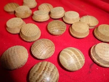 25 Pcs, 5/8"x 3/4 OAK Furniture Button, Screw Hole Plugs, solid wood, wood craft
