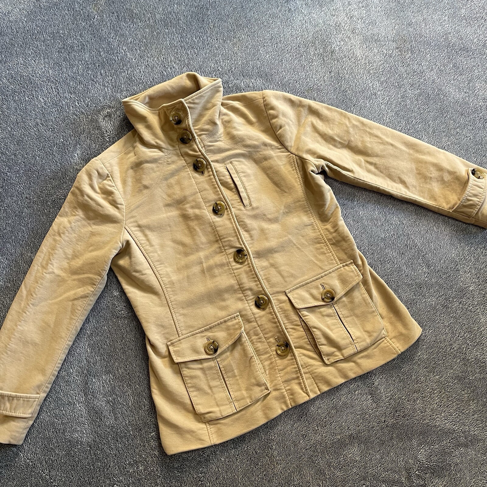 GAP Light Brown Button Collared Coat Jacket Women… - image 2